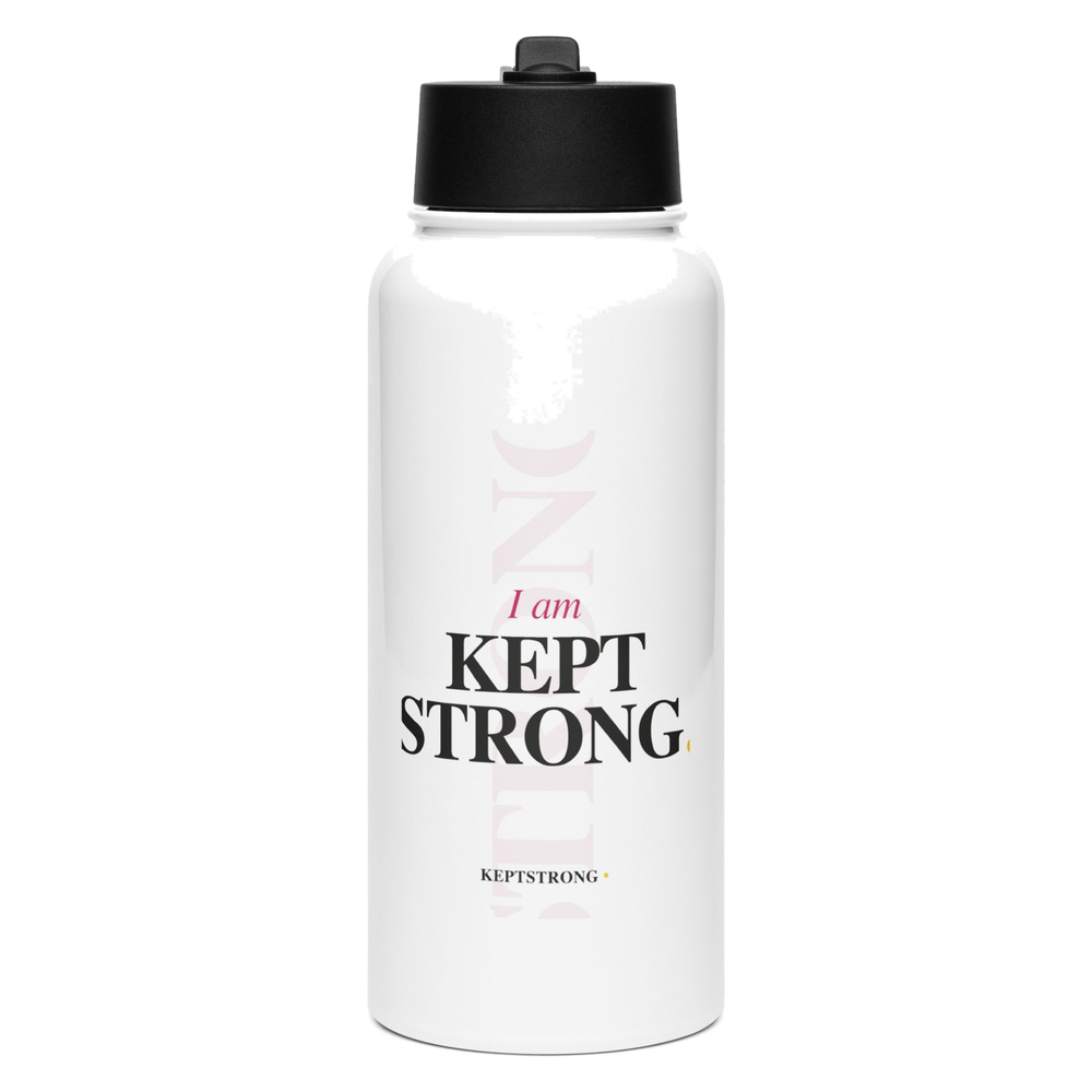 Stainless steel water bottle with a straw lid