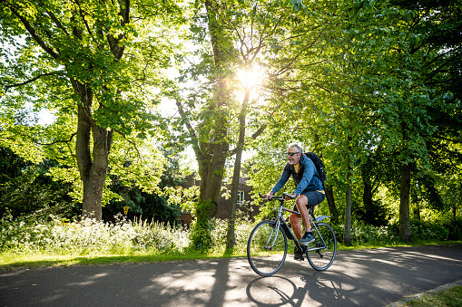 A woman going about a confident, active morning