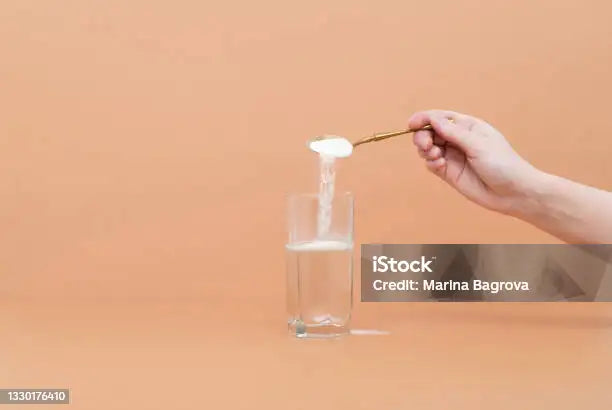Preserve dissolving in a glass of water